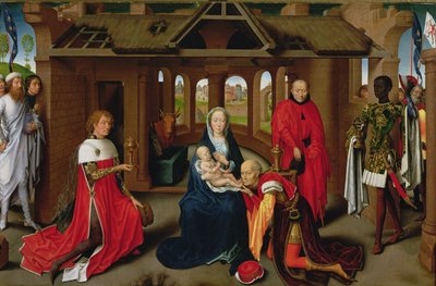 Anbetung der Könige, zentrales Panel des Triptychons der Anbetung der Könige, c.1470-72 von Hans Memling